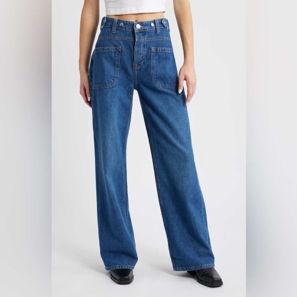 NWT Free People We the Free Palmer Cuffed Baggy Jeans